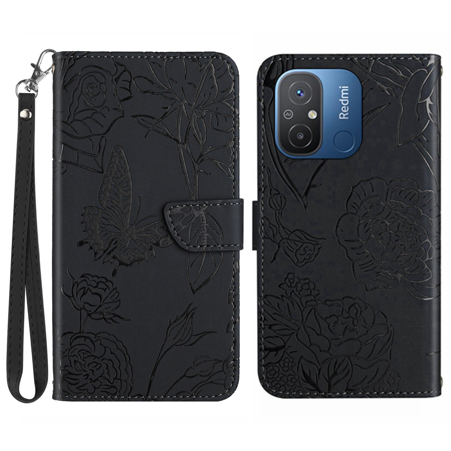 HT03 Imprinted Pattern Phone Cover for Xiaomi Redmi 11A 4G Redmi 12C 4G Skin-touch Feeling Stand Flip Phone Case with Strap HT03 Imprinted Pattern Phone Cover for Xiaomi Redmi 11A 4G Redmi 12C 4G Skin-touch Feeling Stand Flip Phone Case with Strap